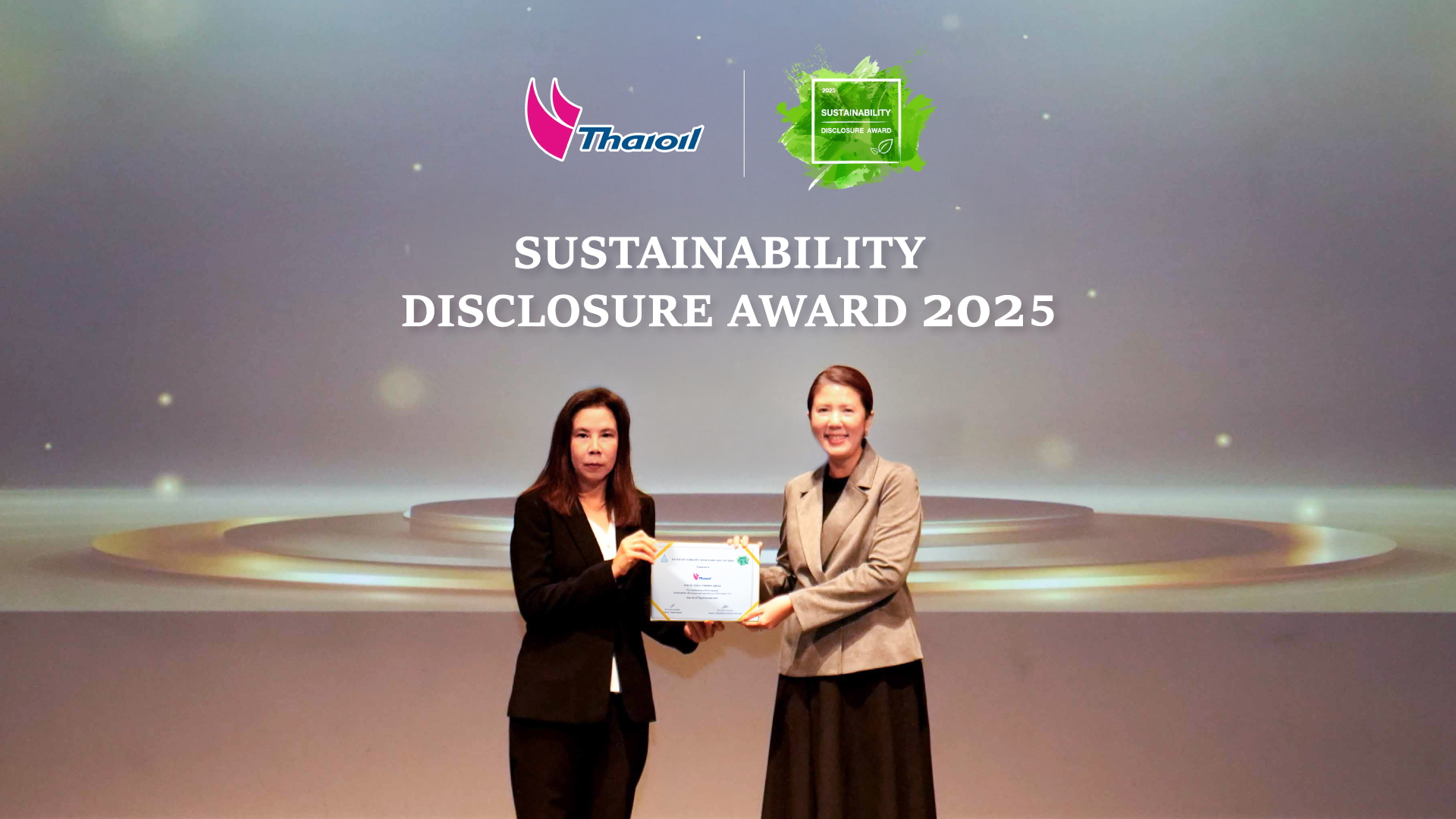 ไทยออยล์ คว้ารางวัลเกียรติคุณ Sustainability Disclosure Award ประจำปี 2568 ต่อเนื่องเป็นปีที่ 7