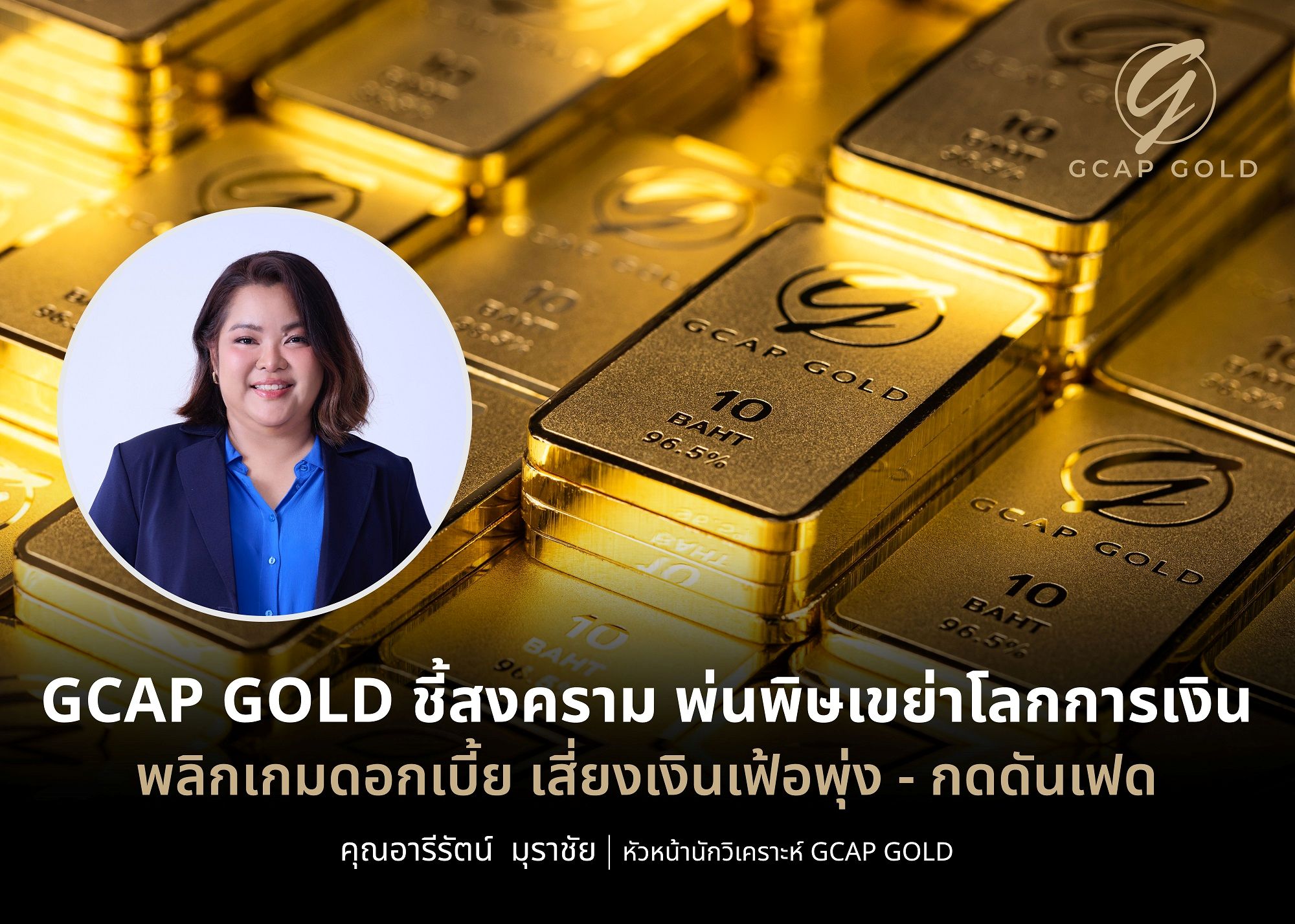 GCAP GOLD ประเมินสงครามพ่นพิษเขย่าโลกการเงิน พลิกเกมดอกเบี้ย เสี่ยงเงินเฟ้อพุ่งกดดันเฟด